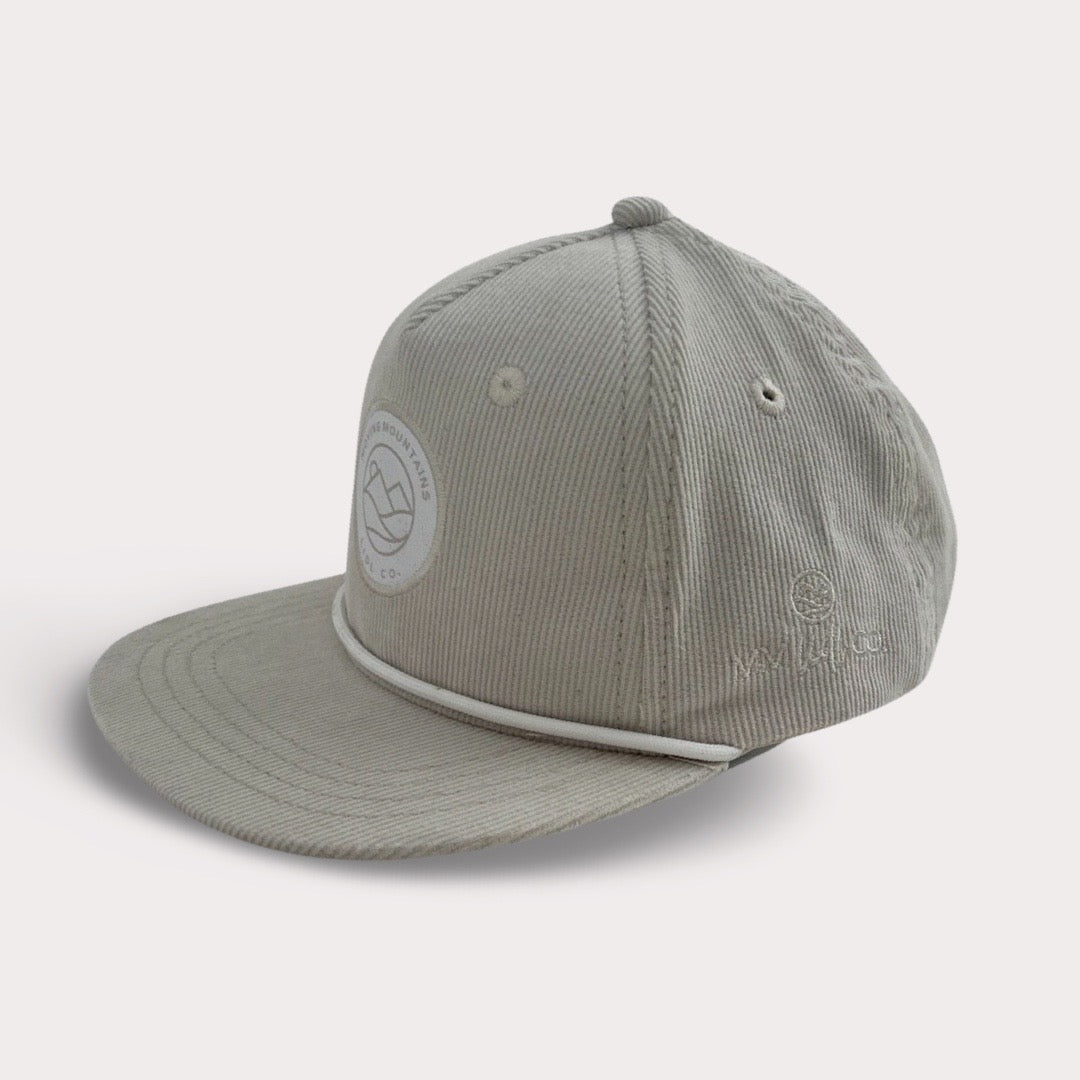 Snow Capped Corduroy Flat Brim Lid