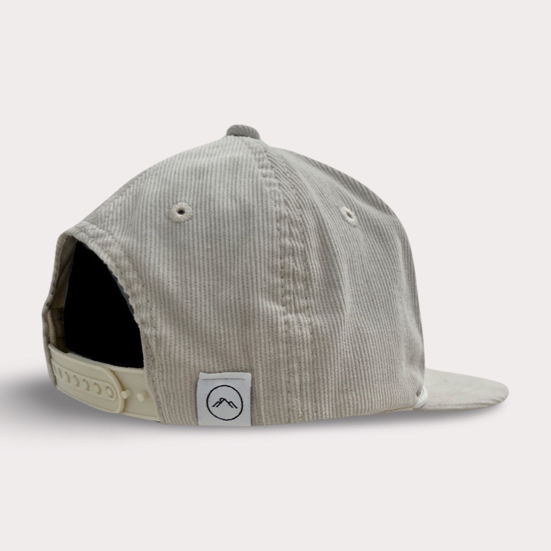 Snow Capped Corduroy Flat Brim Lid
