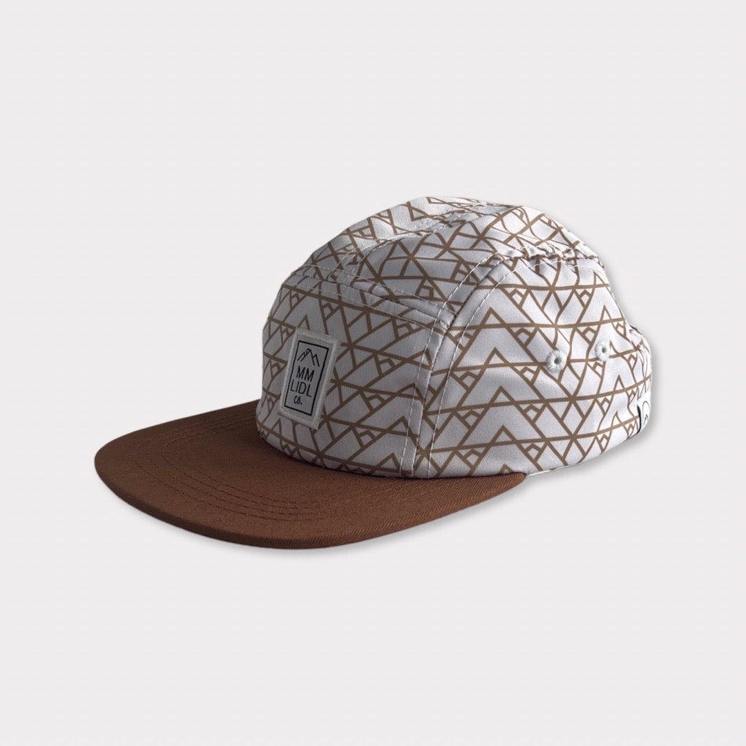 Mountain Print Kids & Infant Hat with Brown Brim Angle