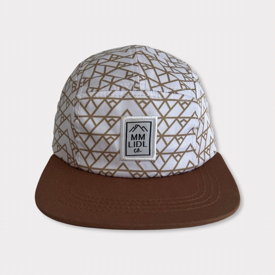 Mountain Print Kids & Infant Hat with Brown Brim Front