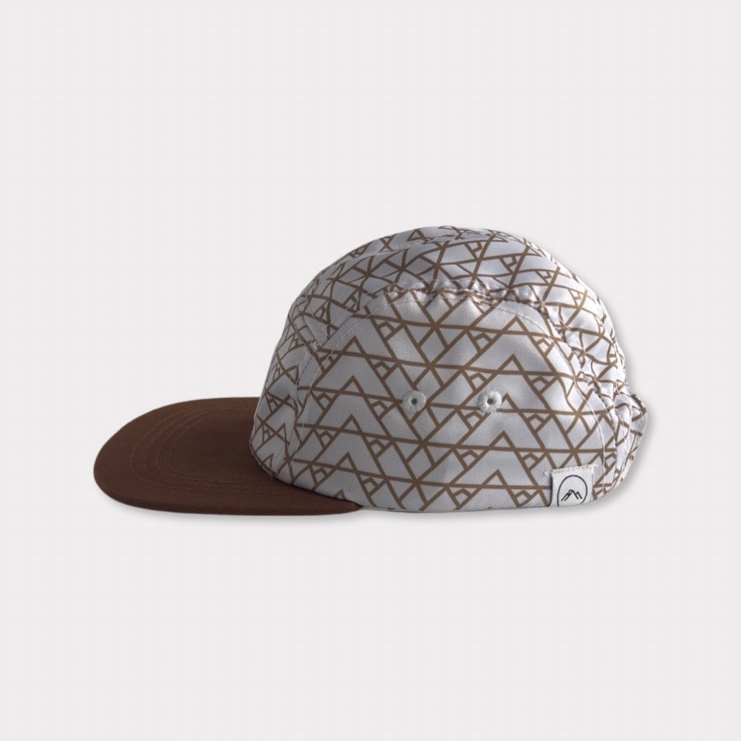 Mountain Print Kids & Infant Hat with Brown Brim Side