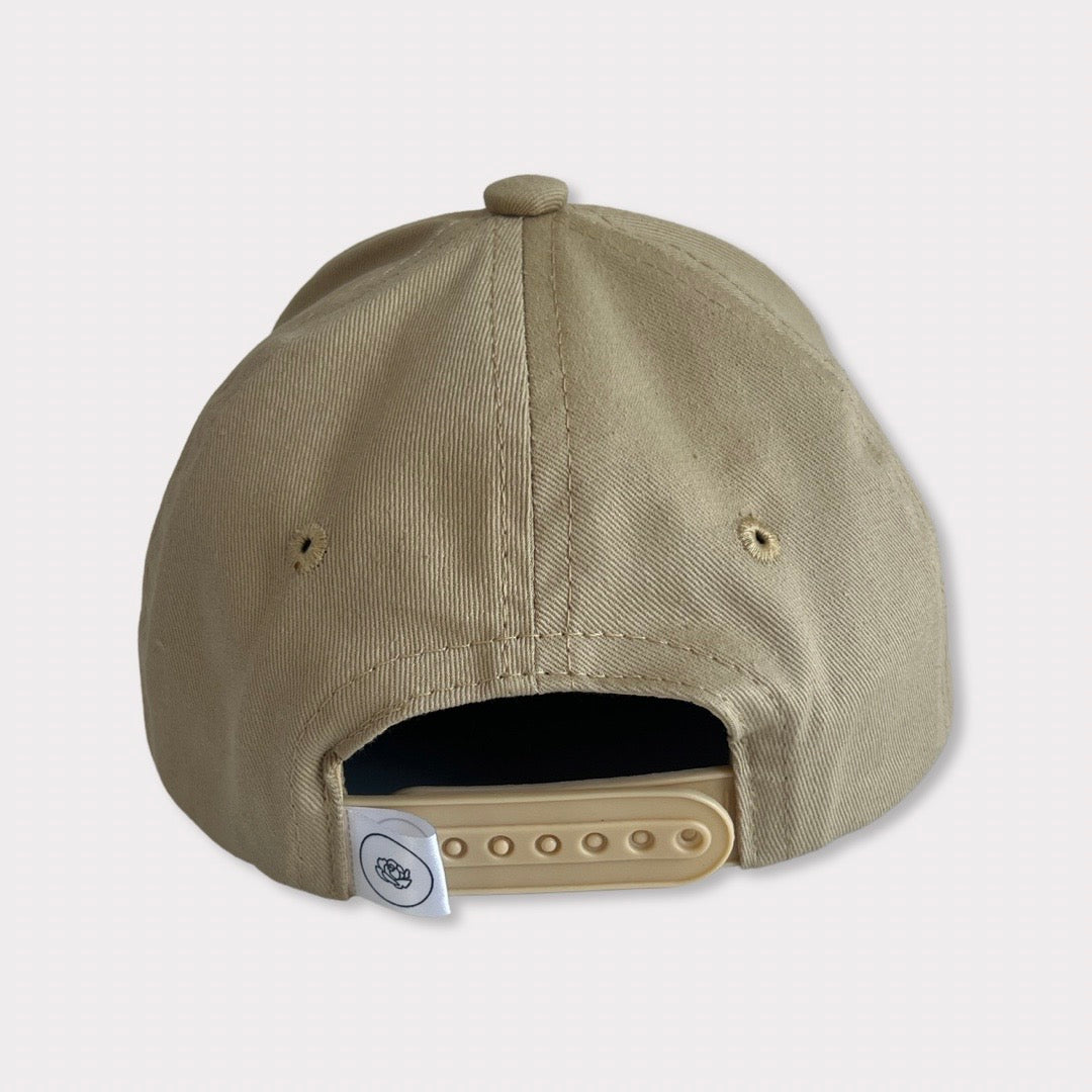 Recycled Collection Tan Kids Flatbill with Leather Patch Back