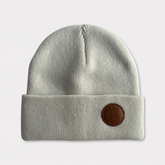 Soft 100% Recycled Polyester Glacier Blue Infant Beanie Front