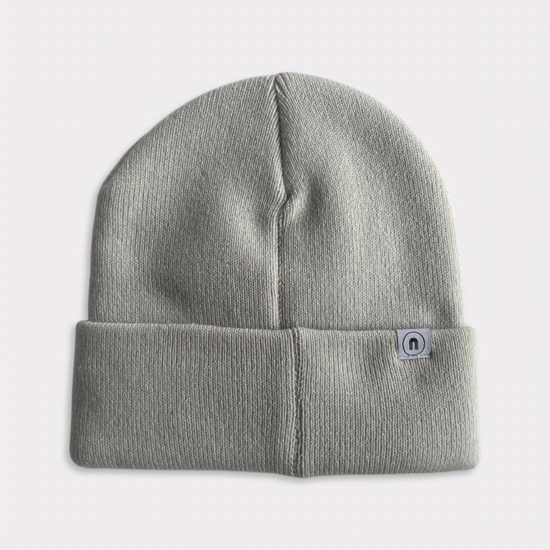 Soft 100% Recycled Polyester Grey Kids Beanie Back
